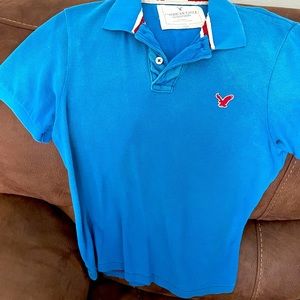 American Eagle Blue Vintage Polo Size M